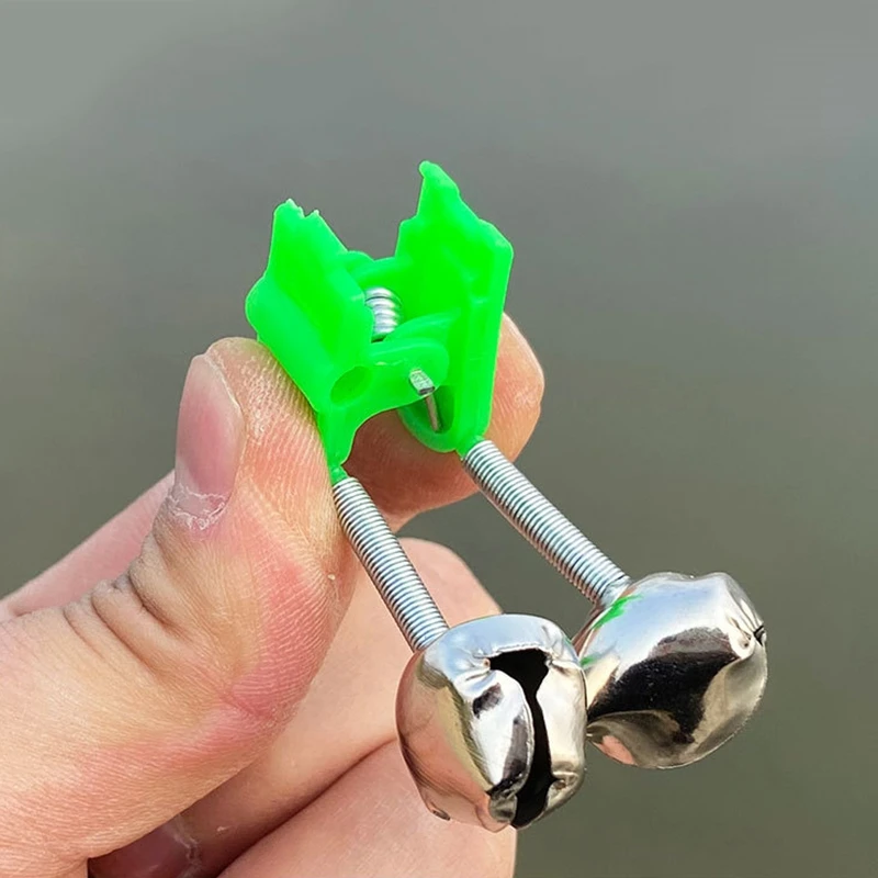 5/10pcs Fishing Bite Alarms for Rods with LED Light Twin Bells Bait Alarm Light Clip Bells Ring Pole Fish Bites Indicators