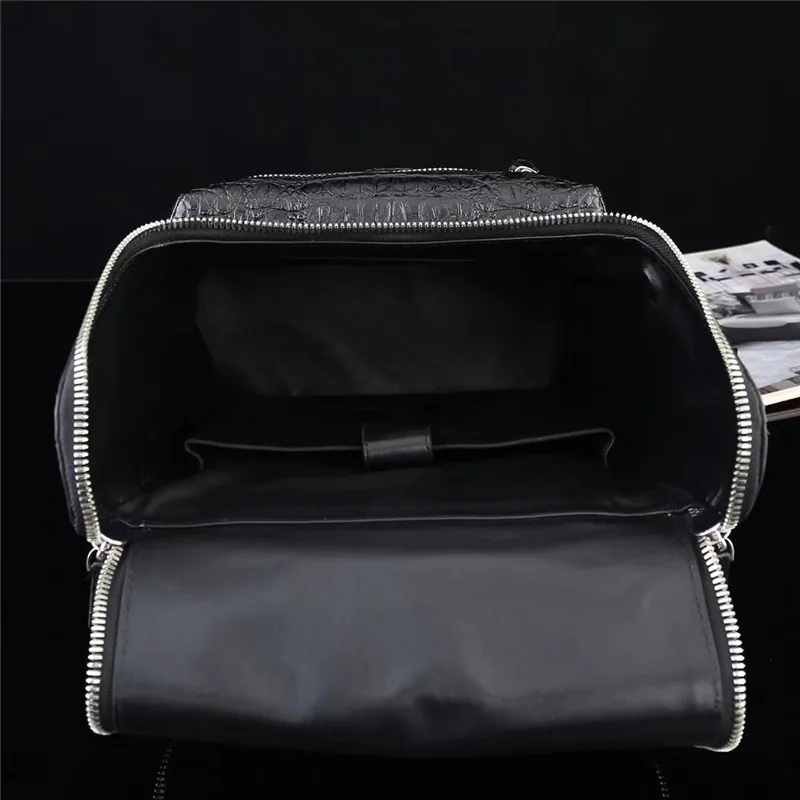 Exotic Genuine Crocodile Skin Men's Casual Black Laptop Backpack Authentic Real Alligator Leather Male Large Travel Bag Pack 6