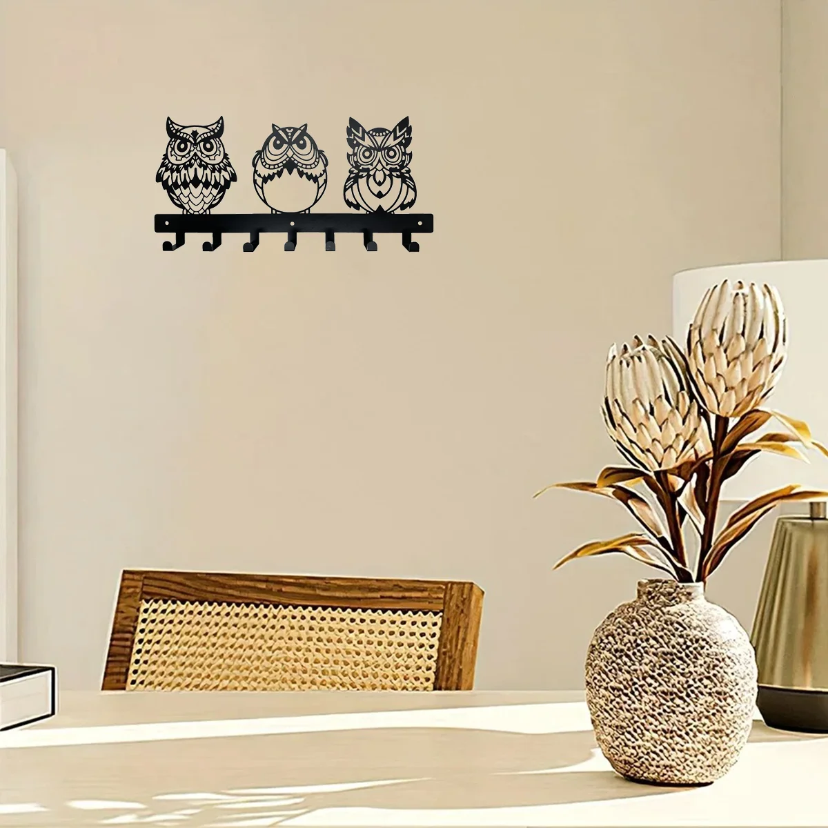 

Metal Owl Wall Mounted Coat Rack Decorative Row Hook Household Multipurpose Coat Hat Key Rack Towel Hanger Coat Rack Home Decor