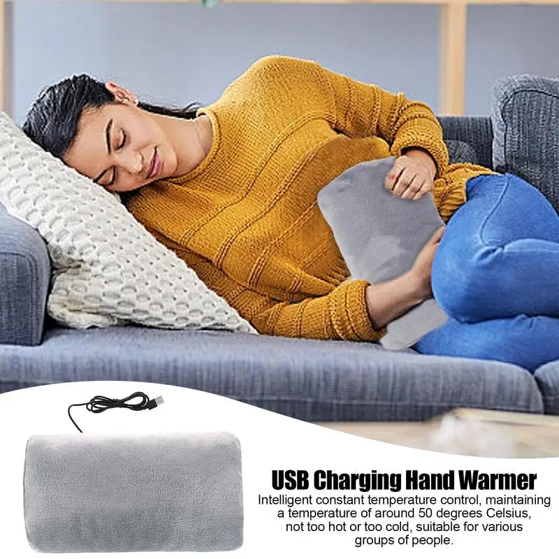 Portable Hand Warmer Heated Muff USB Charging Electric Heating Pad Cold Proof Flannel Graphene Warm Bag