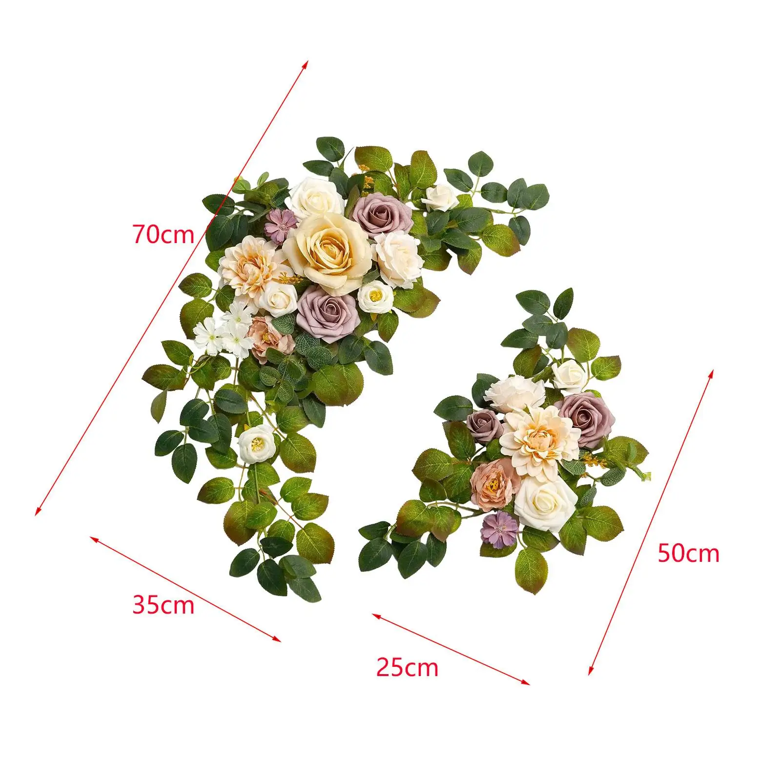 2x Wedding Arch Flowers Garland Wedding Arch Artificial Flower Arrangements for Wedding Background Backdrop Ceremony Home Party