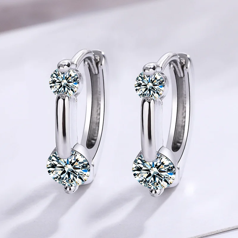 

New Arrival Stamp 925 Sterling Silver Fashion Simple Shiny Crystal Star Ladies Stud Earrings Wholesale Jewelry Gifts 2024