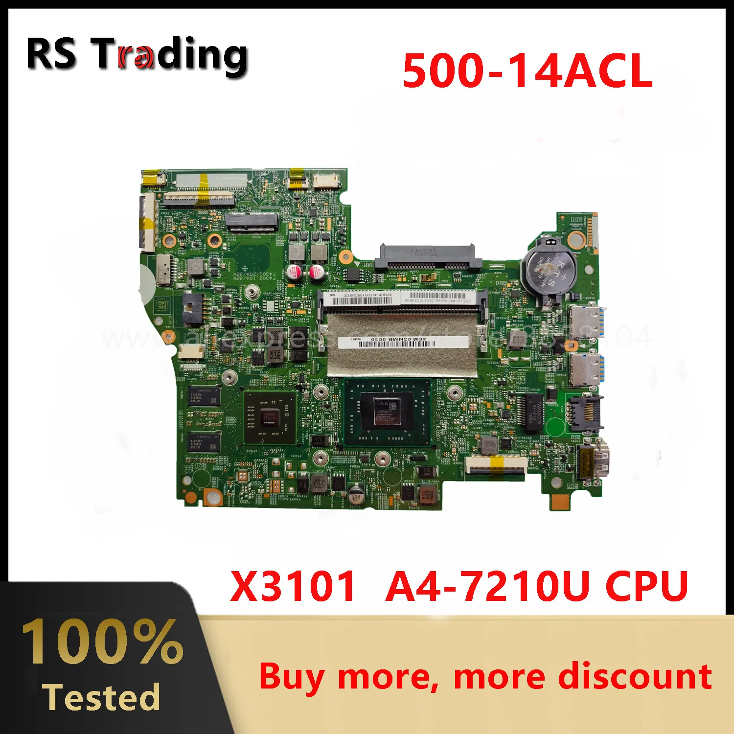 

For Lenovo Flex 3 -1435 Yoga 500-14ACL Laptop Motherboard With A4-7210 CPU F5501 X3101 5B20J40575 DDR3
