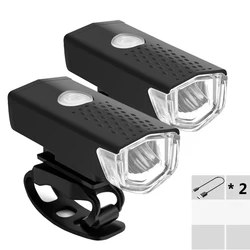 USB Rechargeable LED Bicycle Light Set - Front and Rear Cycling Illumination Accessories (2PCS headlight)