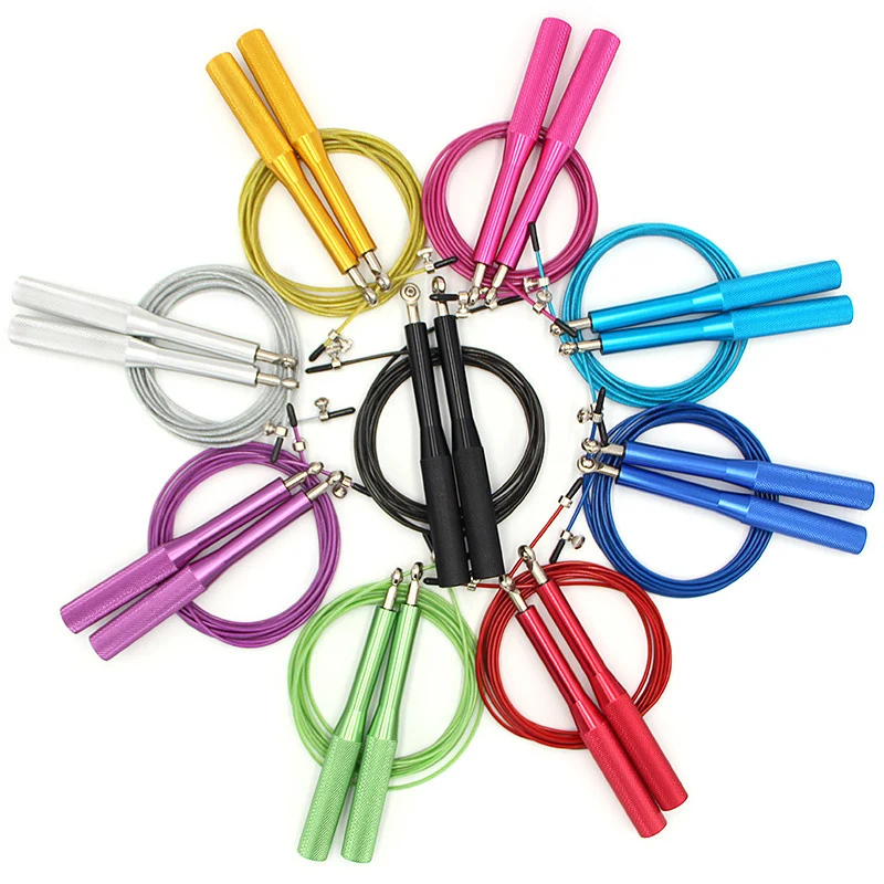 Speed Jump Rope Crossfit Skipping Rope Gym Fitness MMA Training Workout Equipment Steel Wire Bearing Adjustable Men Women Kids