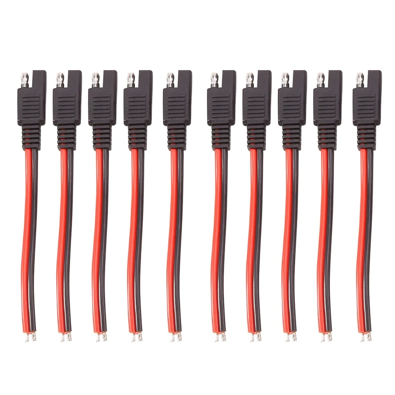 

10PCS 15CM SAE 2 Pin Quick Connector Disconnect Plug 14AWG SAE Extension Cable Wire Harness For Motorcycle Solar Panel