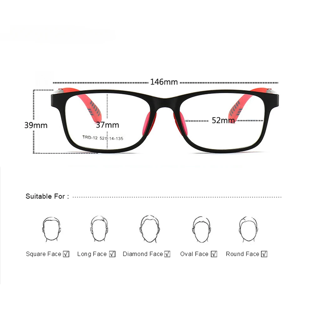 Fashion Kids Eyeglasses Boy Girl TR90 Children Optical Flexible Eyewear Protective Myopia Frames Prescription Glasses