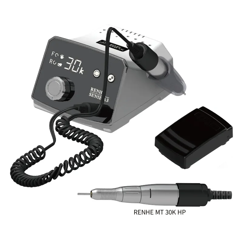 RHJC RENHE A3A 하이 퀄리티 네일 드릴 마이크로 모터, 디지털 디스플레이, 전기 매니큐어 기계, 30000 RPM