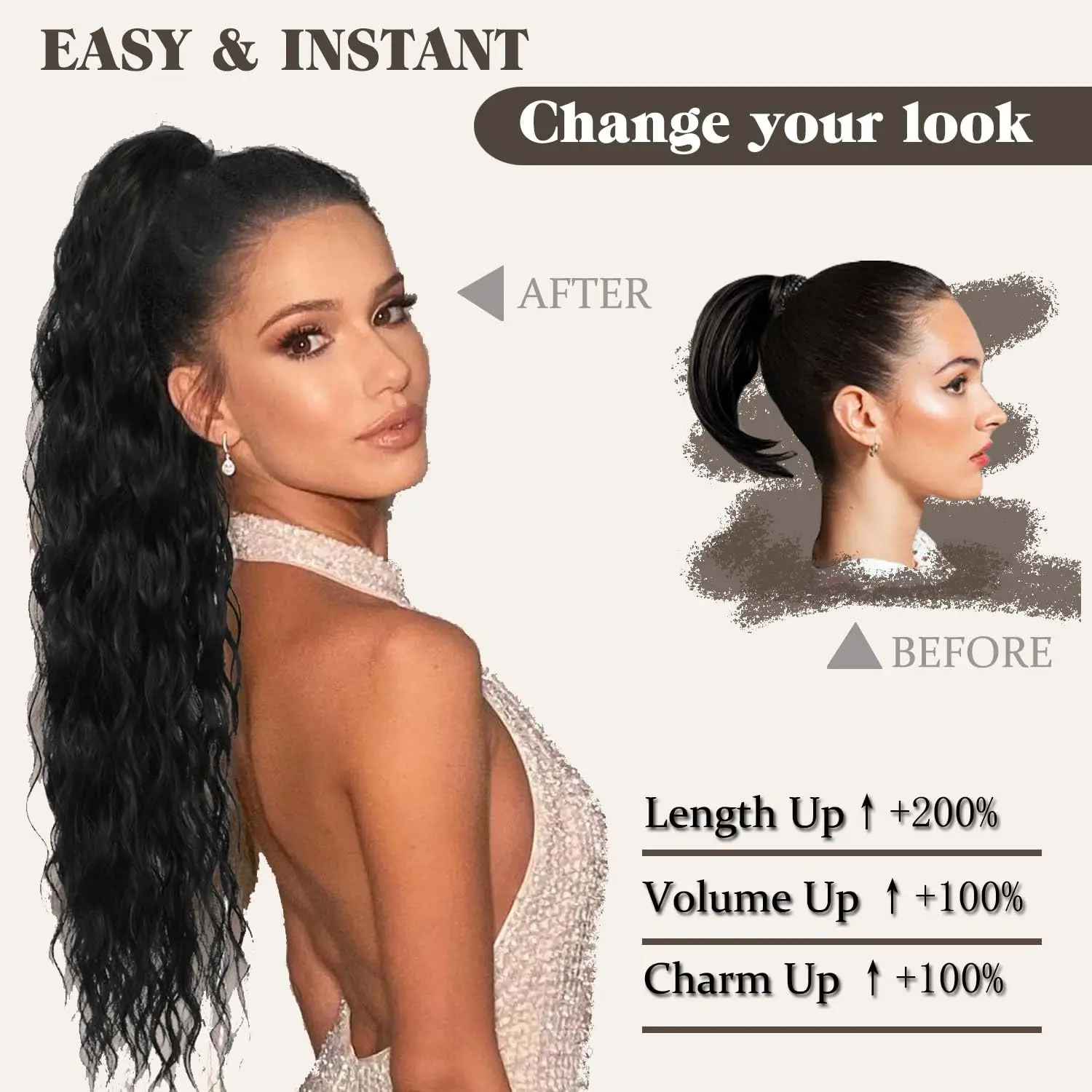 Synthetic Ponytail Synthetic Hair Accessories Synthetic Long Curly Ponytail For Black Women