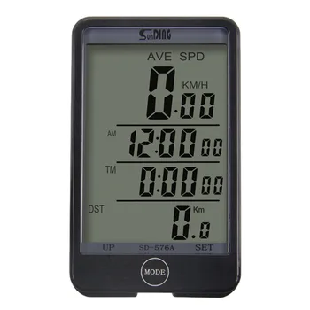 SD-576A 2014 터치 스크린 자전거 컴퓨터, USB 충전식 자전거 속도계, 주행 거리계, 대형 스크린 LCD 디스플레이, 조명 제어