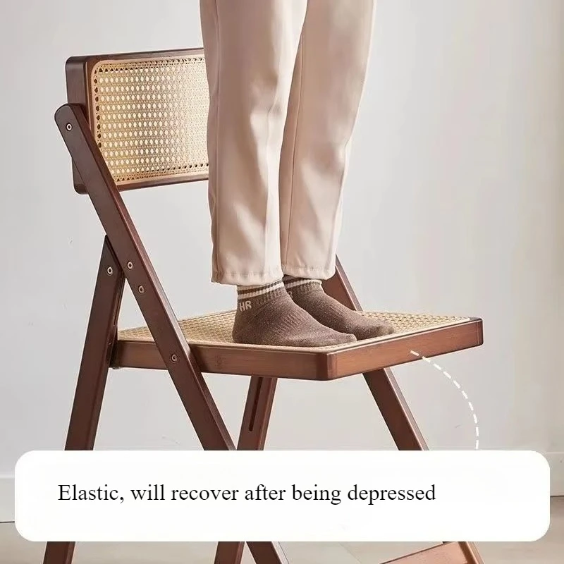 Stackable Dining Chairs Wood Folding Dining Room Chair Woven Seat Kitchen Balcony Furniture Sillas Para Comedor Patio Chair dining chair dining chair cover