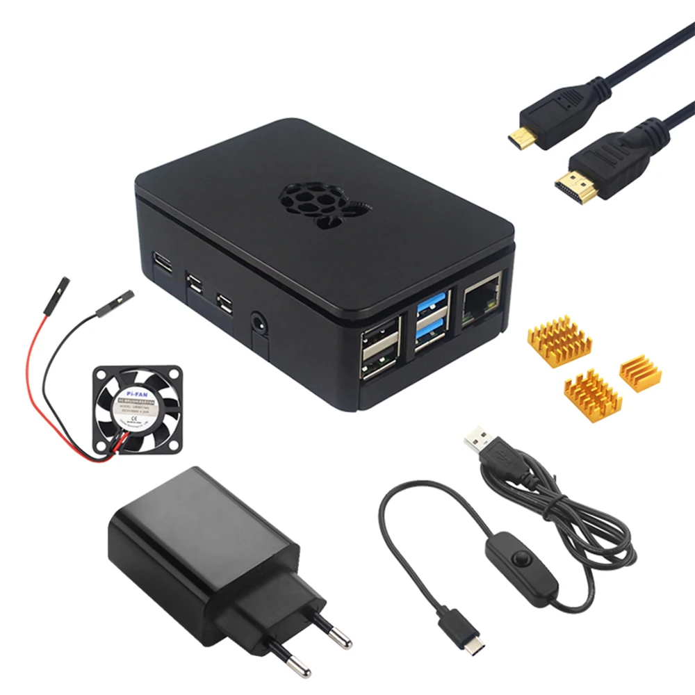 Raspberry Pi 4 Case Plastic Shell ABS Enclosure Box with Cooling