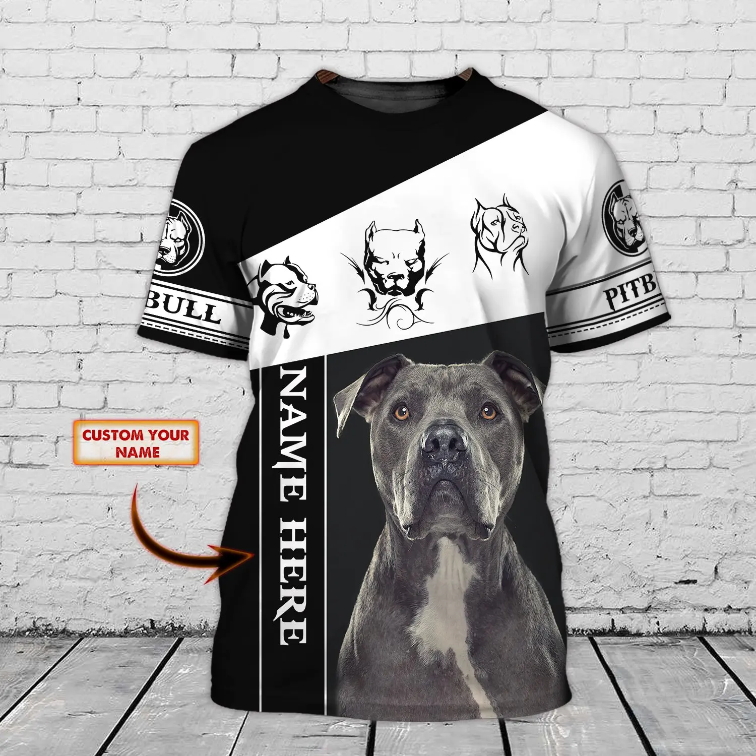 PLstar Cosmos Tier Pit Bull Personalisierter Name 3D-gedrucktes Sommer-Herren-T-Shirt Harajuku Casual Unisex Kurzarm-Tops DW77 – Detail 36