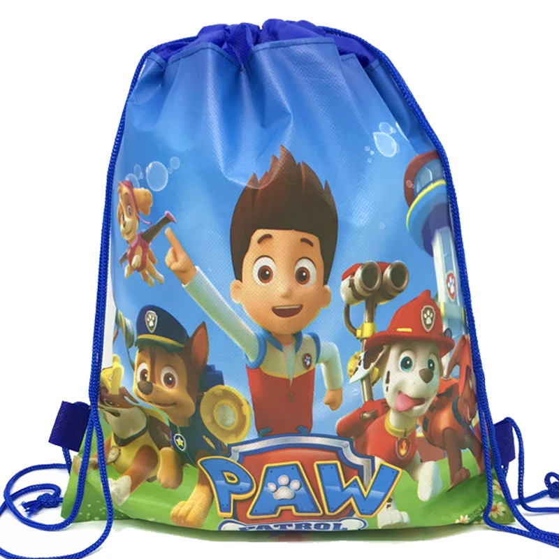Paw Patrol Geschenktüte Vlies-Geburtstagsparty-Geschenktasche Kordelzug-Rucksack Festival Weihnachten Paw Patrol Party-Zubehör – Detail 3