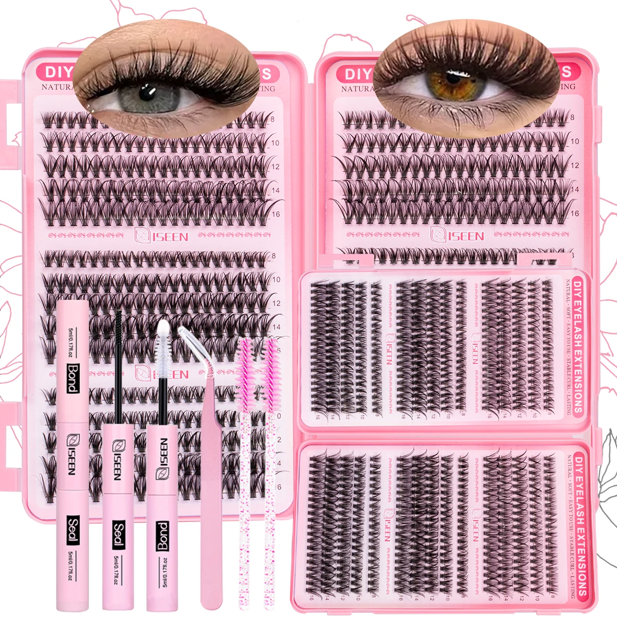 Natural Look Individual Eyelash Extensions Kit for DIY Beginners