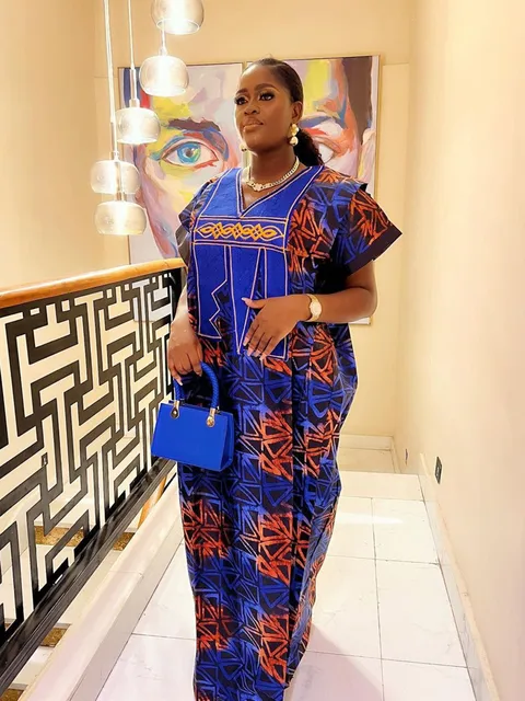 Preye Embroidered Print Boubou Dress - Image 6