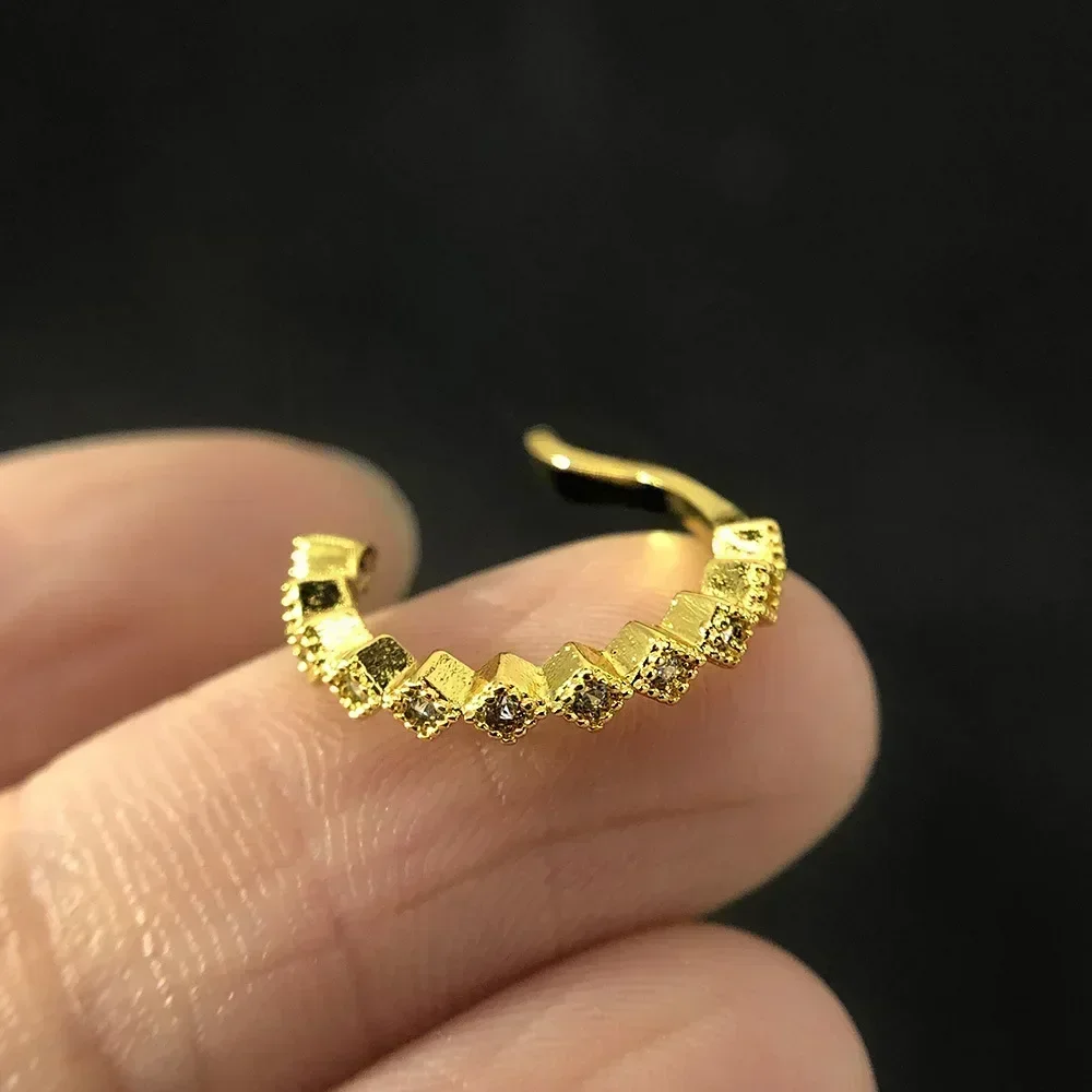 Stud Earrings Ear Clip Earrings Clip Earrings Ear Clip Delicate Cartilage Ear Clip Women Dainty Fake Piercing Geometry Earrings Zircon Gold Silver Color Fashion Trend Jewelry