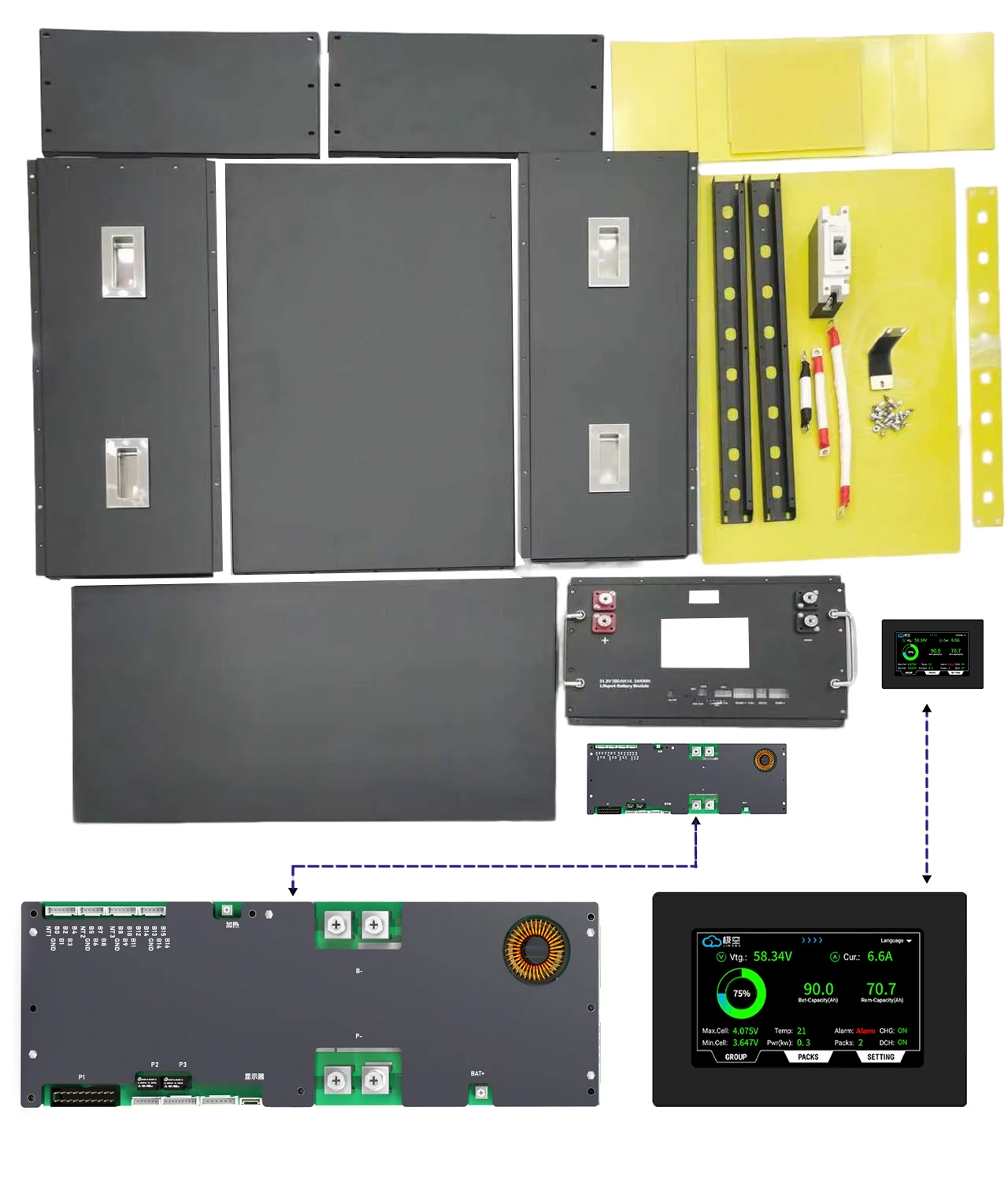 JKESS 6U 배터리 키트 Lifepo4 48V 51.2V 280AH 15KW Lifepo4 배터리 키트 태양열 저장용 보조베터리 세금 무료 EU 재고 판매 중