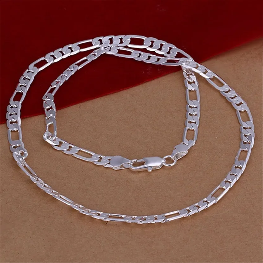 wholesale Noble Mens 6MM flat Cuban chain 925 Sterling silver Necklace Fashion Jewelry for women men solid party wedding gift 4