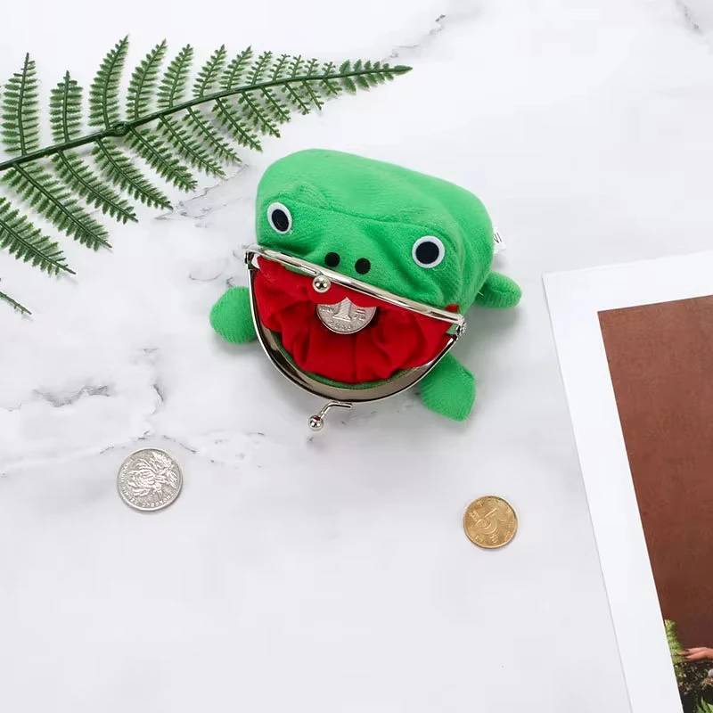 thumbnail image 2 of Small Coin Purse Cute Anime Frog Coin Purse Plush Wallet Small Money Pouch Funny 2 of 12