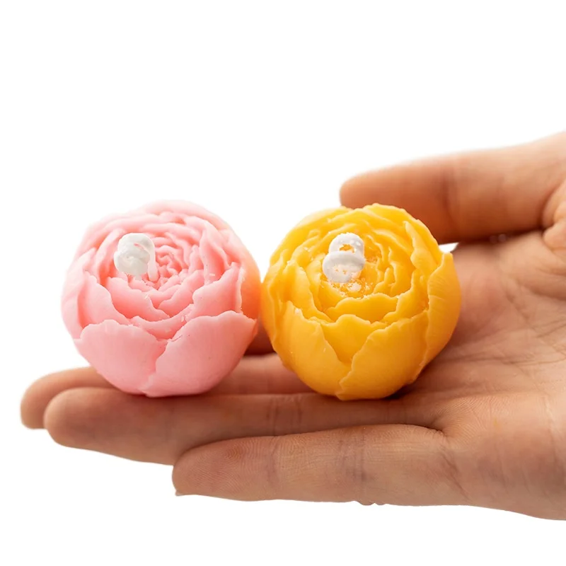 3D Round Austin Rose Silicone Candle Molds DIY Handmade Flower Aromatherapy Gypsum Soap Making Chocolate Ice Cake Baking Mold