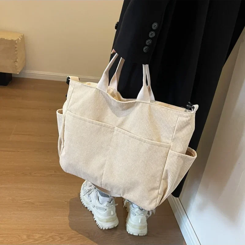 Sac Fourre-tout En Velours Côtelé Pour Femme, Sac à Bandoulière