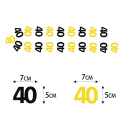 Elegant Black and Gold 40th Birthday Celebration Photo Backdrop and Party Decor Set (Fluorescence Yellow)