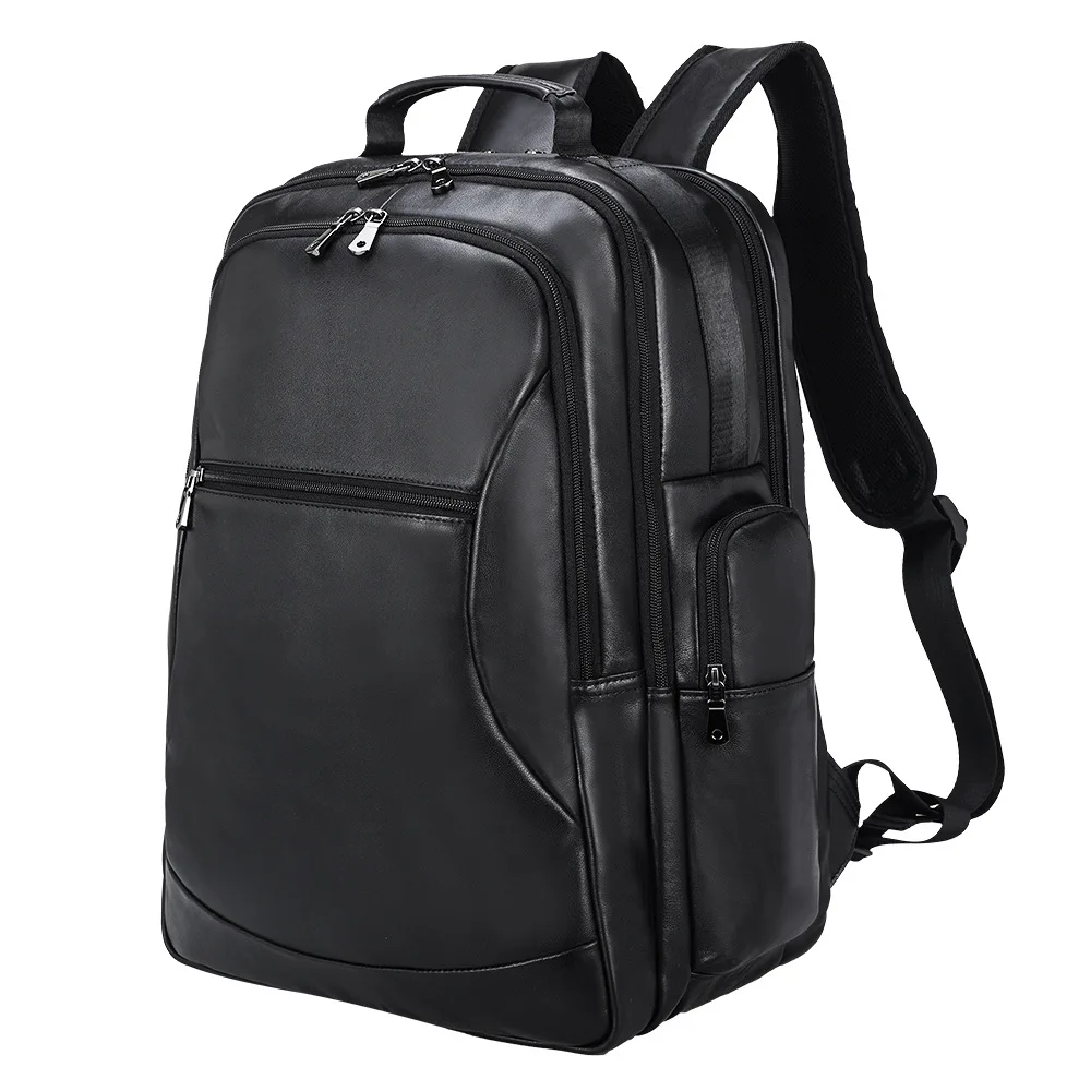 Thick cowhide backpack 17 " laptop backpacks cowskin computer bag business travel leather backpack men's bagpack Big Capacity 6
