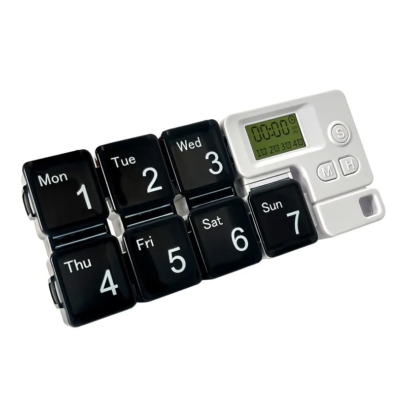 Portable Weekly Pill Organizer with Alarm Reminder – Ideal for Travel, Vitamins, and Supplements