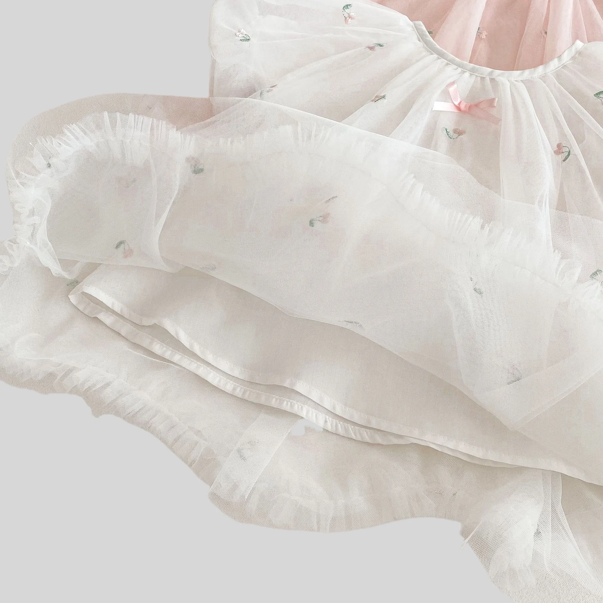 Summer New Girls Princess Dress Lightweight Breathable Korean Sweet Style Embroidery Dress For Girls