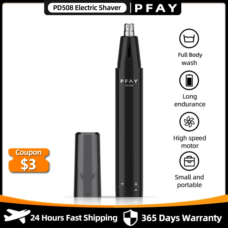 PFAY PD508 Electric Nose Hair Trimmer For Men Ear Eyebrow Trimmer IPX7 Waterproof Razor Shaver Hair Clipper Shaving Machine