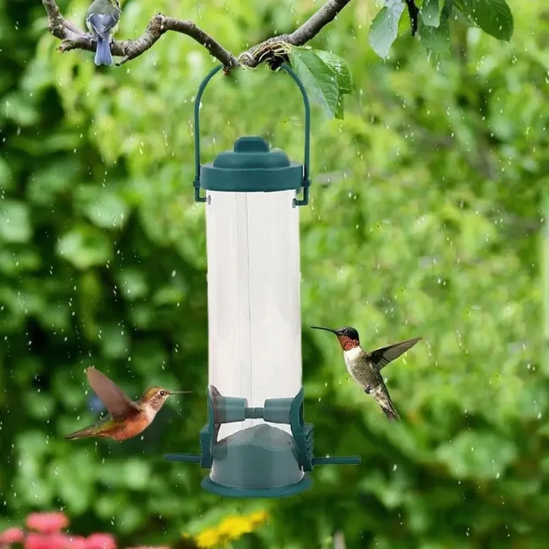 Wild Bird Seed Feeder Outdoor Suspended Feeder Portable Bird Food Dispenser Accessories Pet Supply Outdoor Courtyard Garden