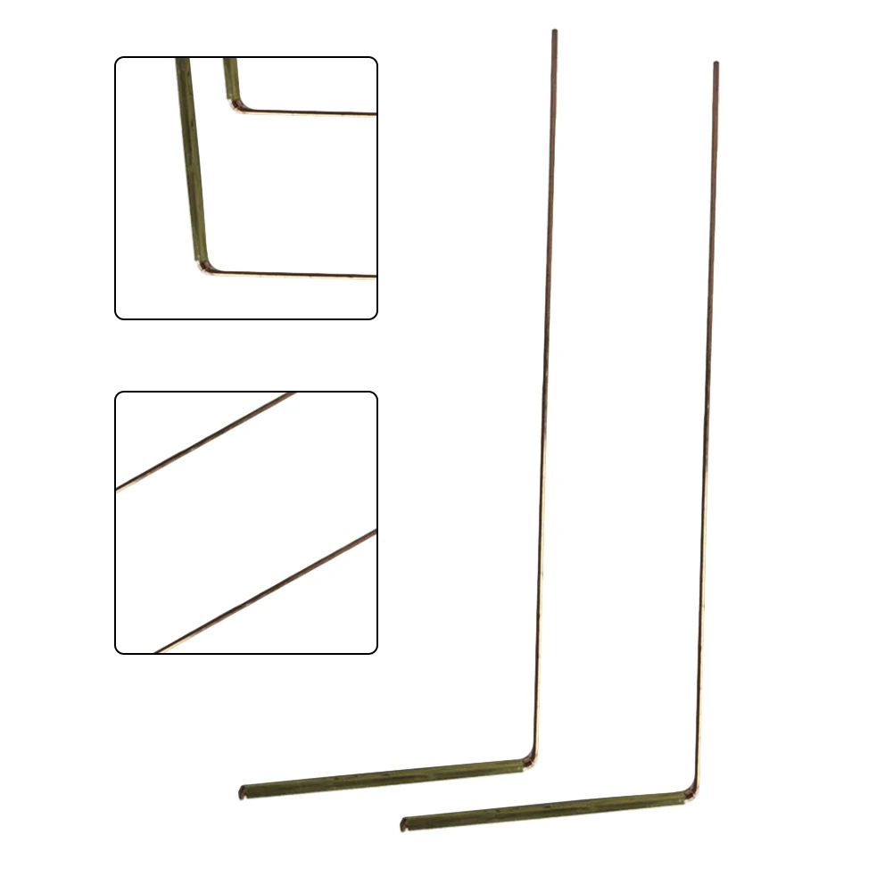 Lot De 2 Tiges De Radiesthésie En Cuivre à 99,9 % Pour Eau, Trésor, Outils De Recherche, Pour Détecteur D'eau, Chasse D'observation Réglable (tête Unique – Perle Plate