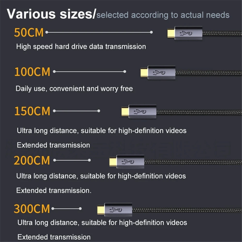 gen3.2 USB C To Type C Cable PD Fast Charging Cord High-Speed Data Transmission Wire for Mac Huawei Samsung Type-C Cable pd 100w