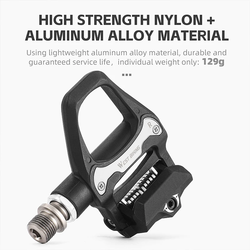 WEST BIKING Self Locking Bicycle Pedal Professional SPD System Road Bike Pedal With Cleat Ultralight DU Bearing Bike Accessories
