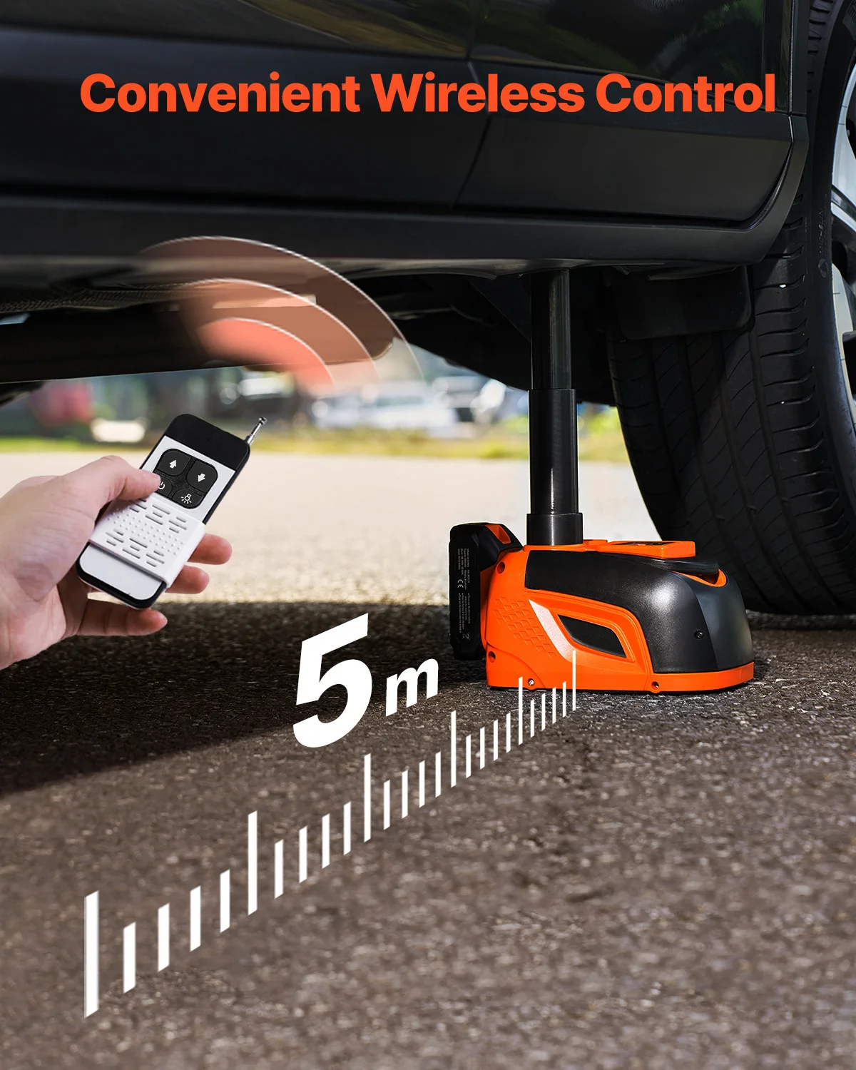 Electric Car Jack 5T Adjustable Scissor Tire Changer with LED Light