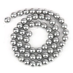 Elegant Silver - Gold Hematite Natural Stone Beads for DIY Jewelry and Accessories, 15'' Strand, 2 - 10mm (White K)