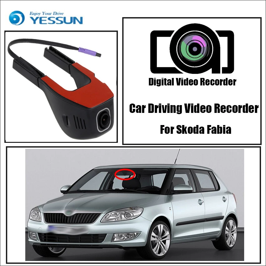 

YESSUN for Skoda Fabia Car Driving Video Recorder Wifi DVR Mini Camera Novatek 96658 FHD 1080P Dash Cam Night Vision