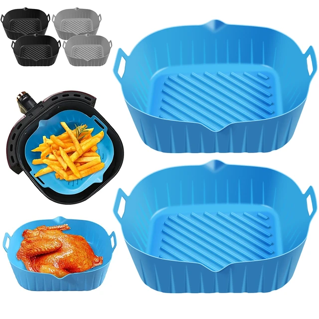 9 Inch Air Fryer Silicone Liners Reusable Non Stick Air Fryer Pot Bowl Air  Fryer Basket Baking Dishes Pans Kitchen Accessories - AliExpress