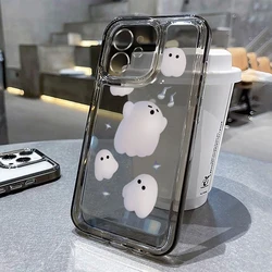 Cute Cartoon Ghost Phone Case For iPhone 15 Case iPhone 13 11 14 12 15 Pro Max XR XS 7 8 Plus SE 2020 Shockproof Clear y2k Cover