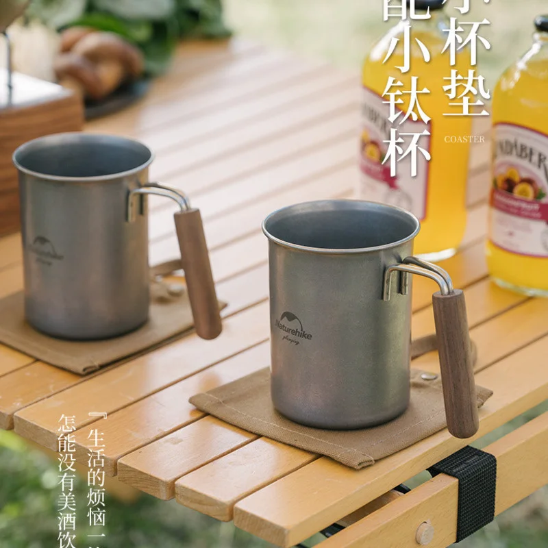 Naturehike 3pcs Canvas Insulation Placemat Waterproof Oilproof Portable Camping Equipment Placemat Set Anti-scalding Cup Pad