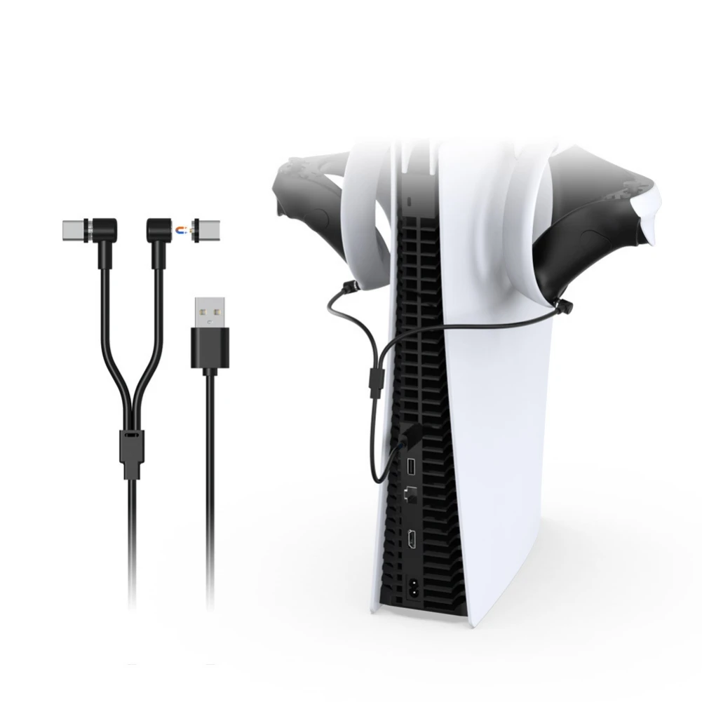 Фото USB-кабель для передачи данных 2 в 1 для Switch/PS5, Магнитный зарядный кабель типа C для PSVR2, быстрое зарядное устройство, ручка, игровые аксессуары, Play & Plug №3