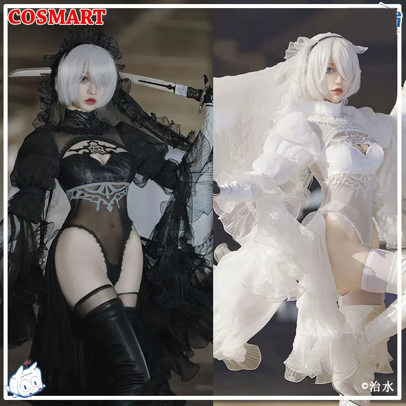 

COSMART Game NieR Automata 2B свадебное платье для невесты черного цвета боди косплей костюм для женщин и девочек