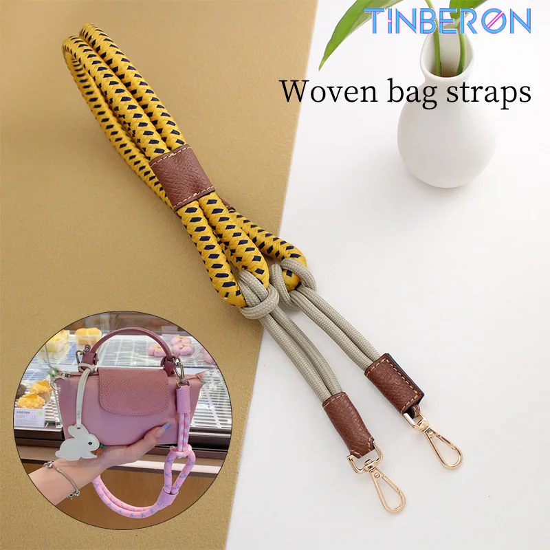 TINBERON Bag Straps For Luxury Mini Bag Handbag Shoulder Strap Fashion Hand-woven Rope Shoulder Strap 80cm Long Straps for Bags