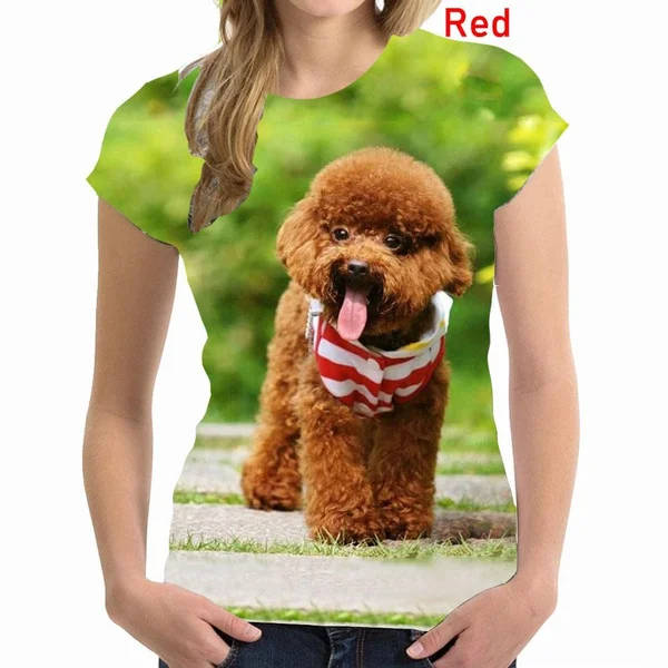 

Женские футболки для девочек, футболка с 3D принтом собаки, летние модные повседневные уличные Топы с коротким рукавом, футболки
