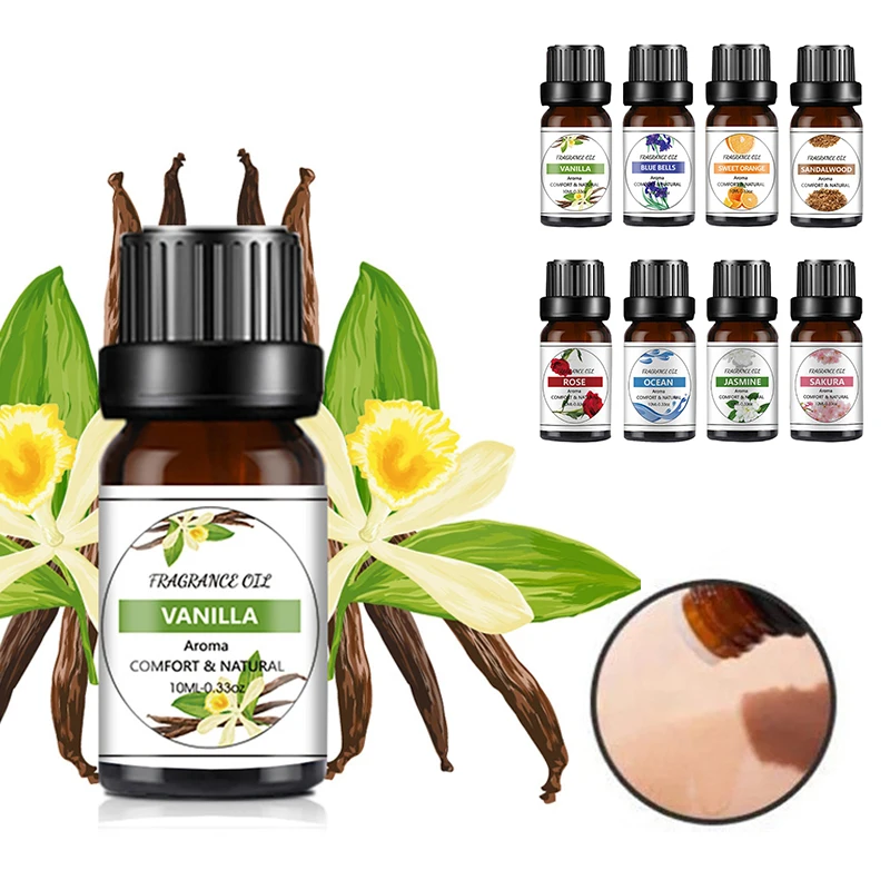 10ML Flower Fruit Essential Oil fragrance oil essential oil flavoring organic essential oils Water-soluble for Humidifier Aromatic Diffuser & DIY Candles Making Air Freshening Aromatherapy