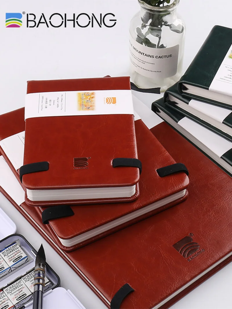 Baohong 24 Sheets Watercolor Sketchbook – Linen-Bound Hardcover 5
