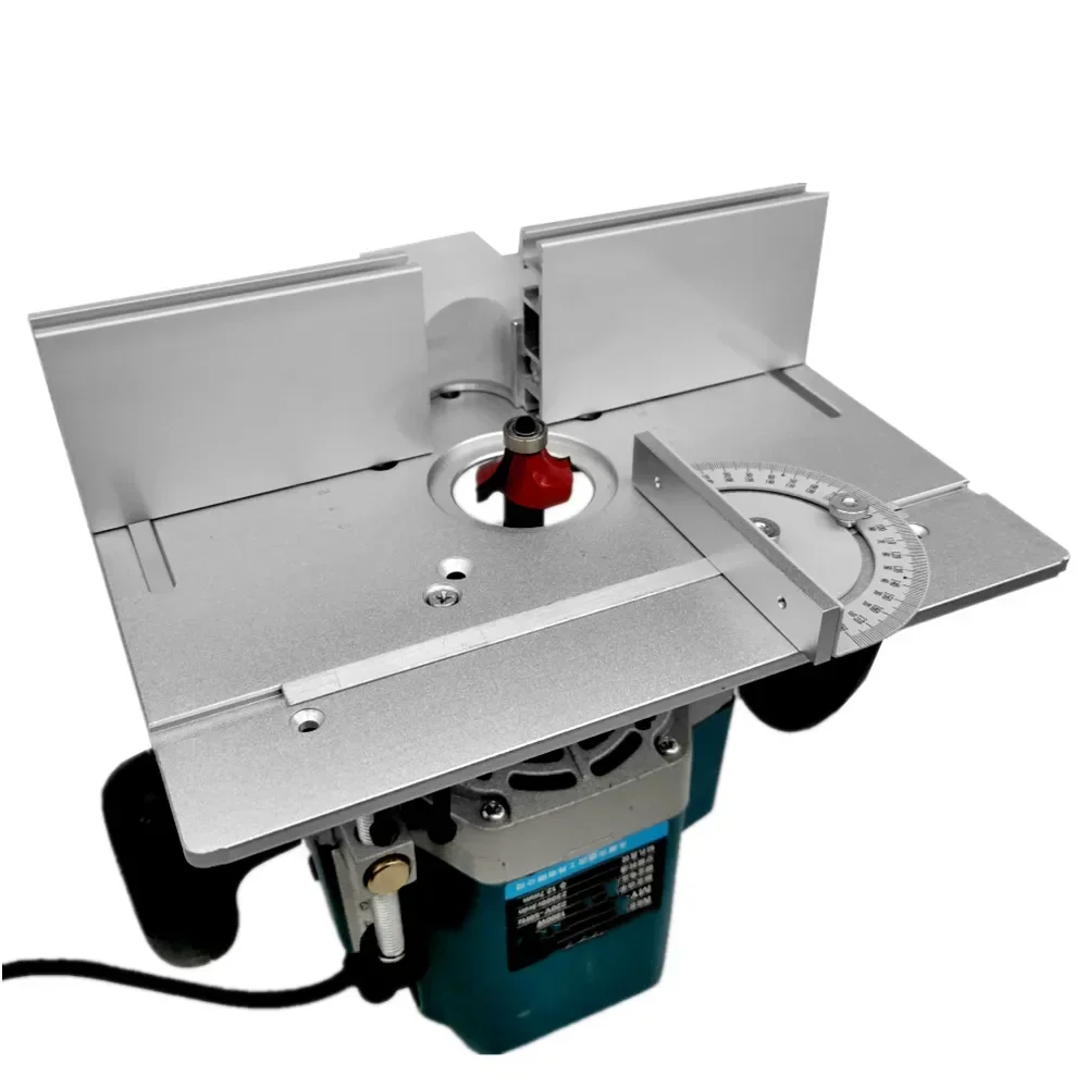 Aluminum Router Table Insert Plate W/ Miter Gauge for Woodworking Benches Table Saw Multifunctional Trimmer Engraving Machine Router Table Insert Plate Woodworking Miter Gauge Woodworking Tools Woodworking Tool