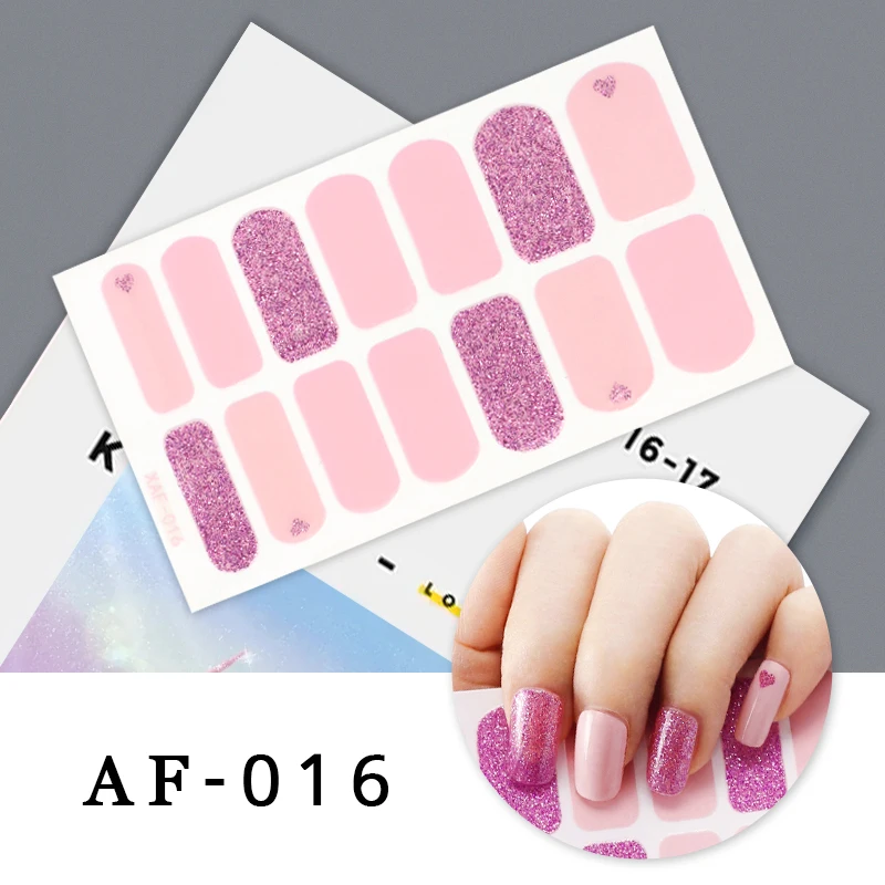 ShinyPinkNailStickersWholesaleSuppliseNailPolishStickers3D