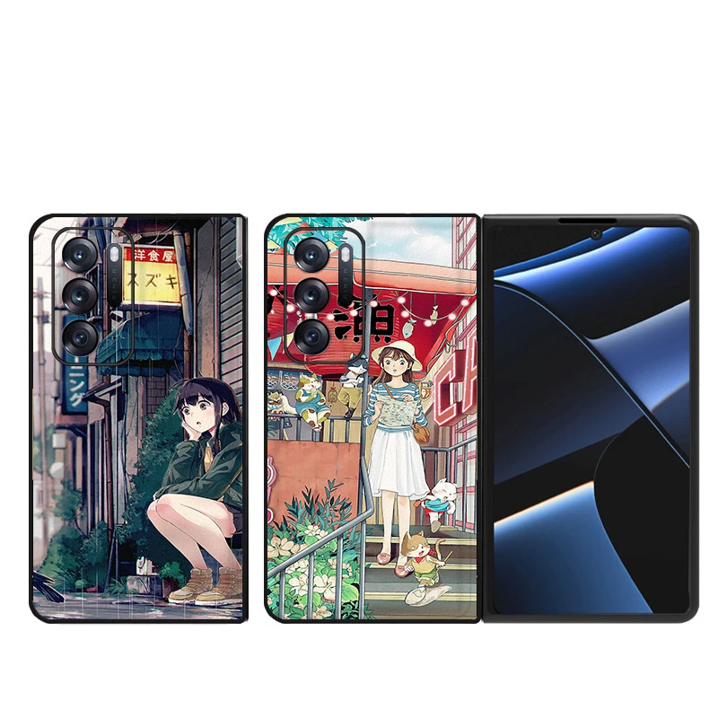 

Найдите N чехол для Oppo Find N findn мультяшный милый чехол из искусственной кожи с рисунком девушки защитный чехол